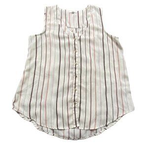 Maurices Womens Striped, Flowy Sleeveless Bouse-Cream-Size Large-GUC